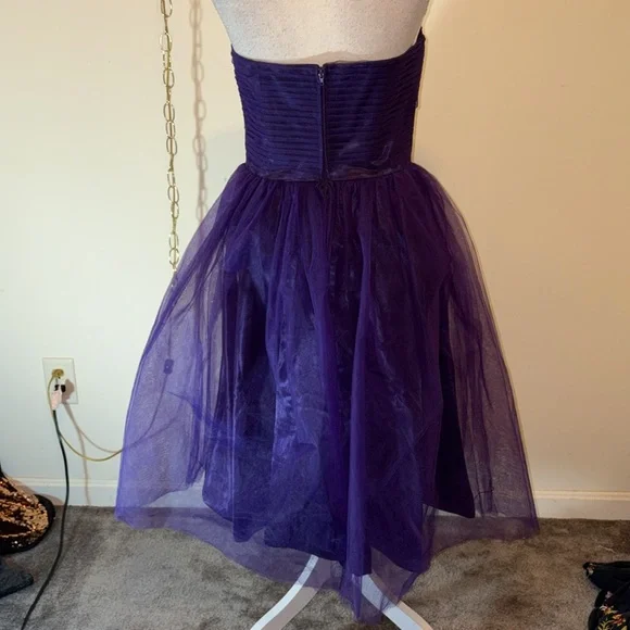 Hell Bunny Vixen Purple Strapless Tulle Midi Dress - Picture 3 of 8